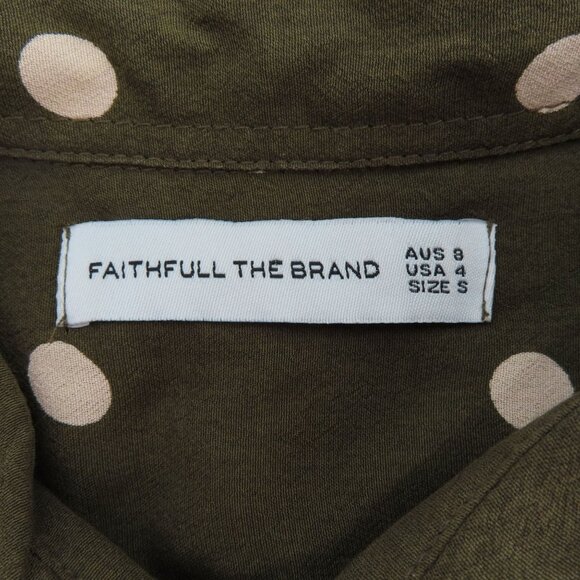 Faithfull the Brand Women 4 Rio Shirt Ronja Polka Dot Collared Button Top Blouse - Picture 6 of 10